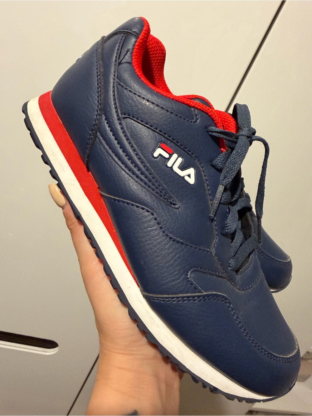 FILA Navy Blue Sneaker with Red Accents